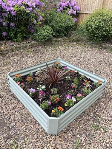 Harbour Housewares Raised Garden Bed - Black - 90 x 90cm - Pack of 1 | Square Bottomless Galvanis... | Amazon (UK)