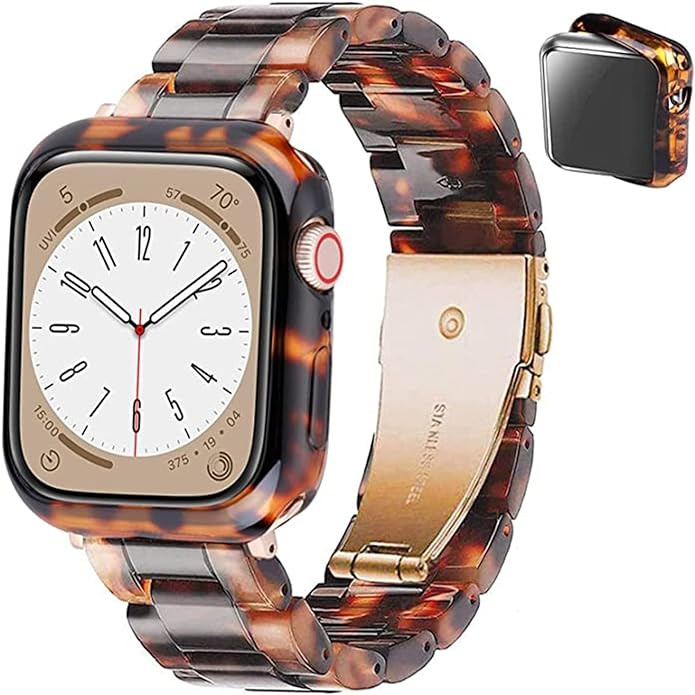 Omter Band with Case Compatible with Apple Watch 49mm 45mm 44mm 42mm 41mm 40mm 38mm, Women Men Fa... | Amazon (US)