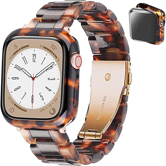 Omter Band with Case Compatible with Apple Watch 49mm 45mm 44mm 42mm 41mm 40mm 38mm, Women Men Fa... | Amazon (US)