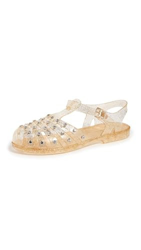 Loeffler Randall Women's Rhys Jelly Sandals with Studs, Champagne, Gold, 6 Medium US | Amazon (US)