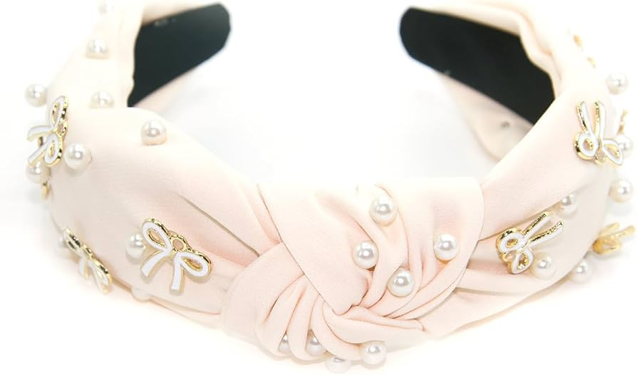 Beige Wide Headbands for Women, Knotted Hair Bands Non Slip Fashion Headbands, Womens Headbands E... | Amazon (US)