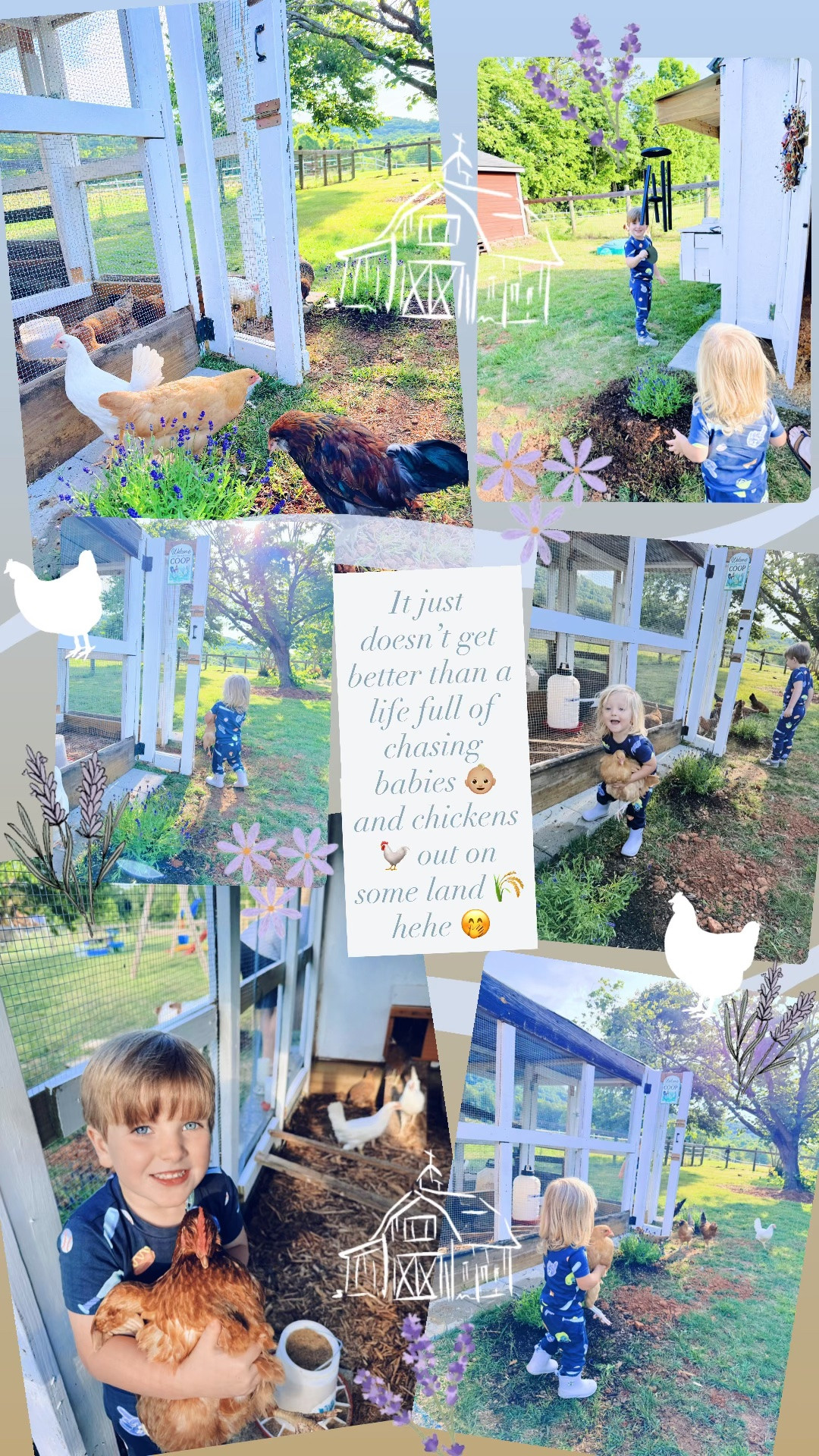 It just doesn’t get better than a life full of chasing babies 👶🏼 and chickens 🐓 out on some land 🌾 hehe 🤭