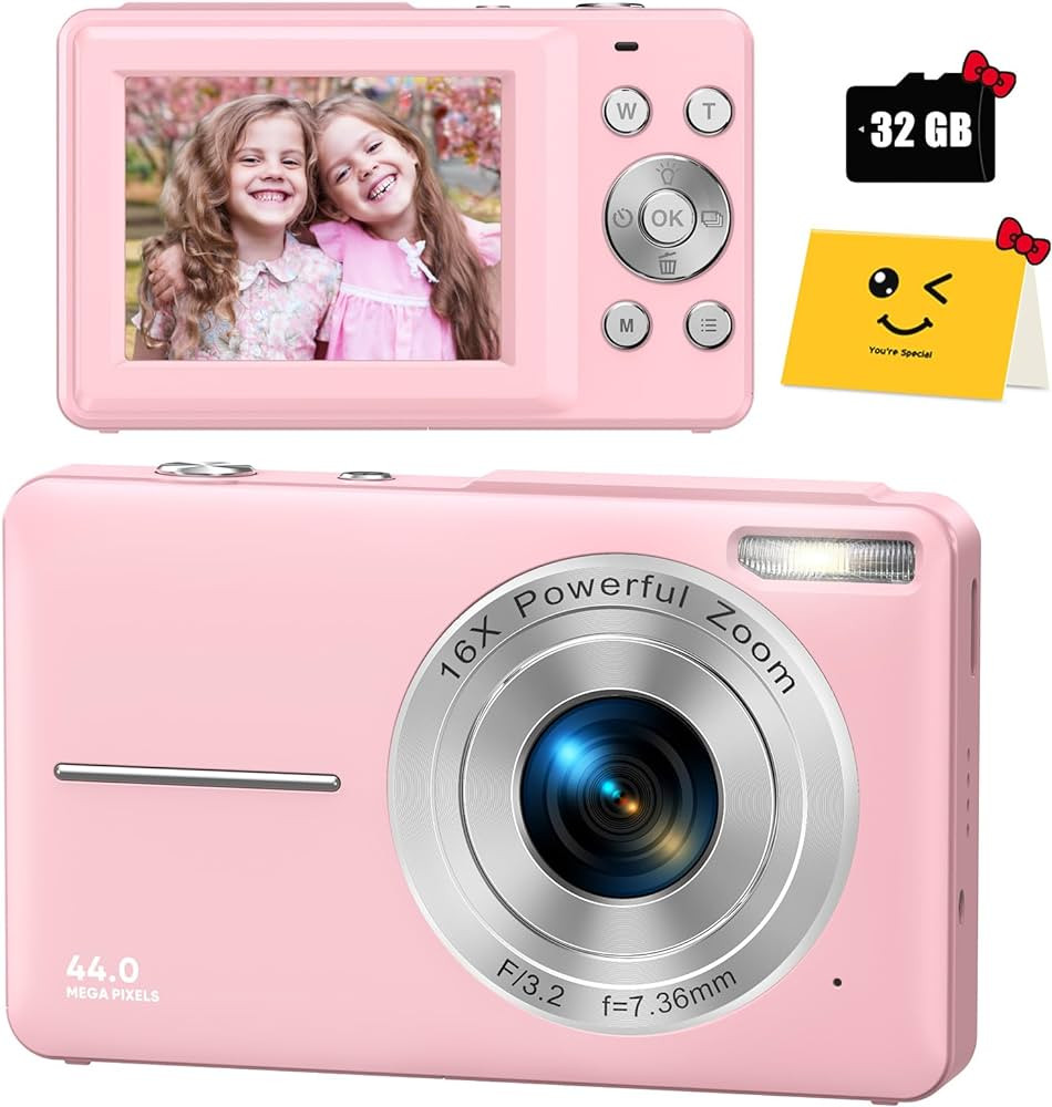 Digital Camera, FHD 1080P Digital Camera for Kids with 32GB SD Card Compact Point and Shoot Camer... | Amazon (US)