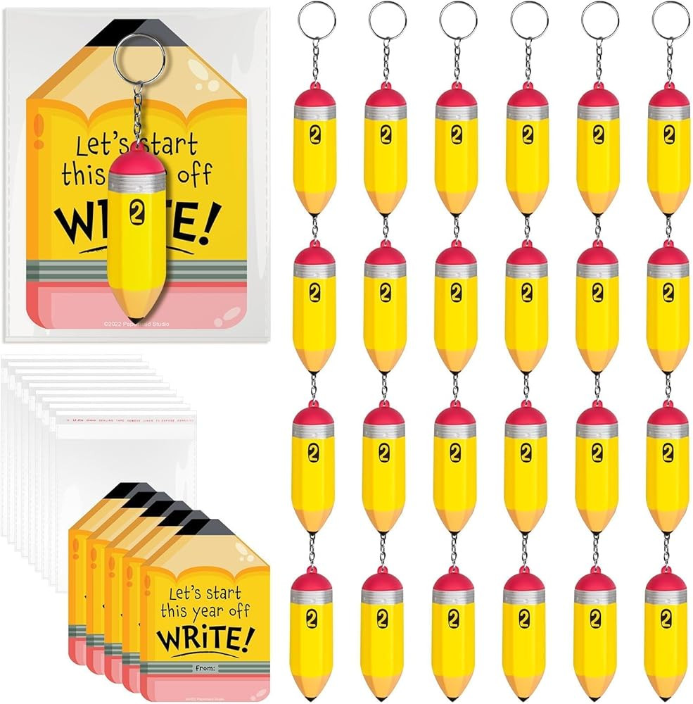 Back to School Student Gift Foam Squeeze Pencil Keychains Cute Star Keychains with Inspirational ... | Amazon (US)