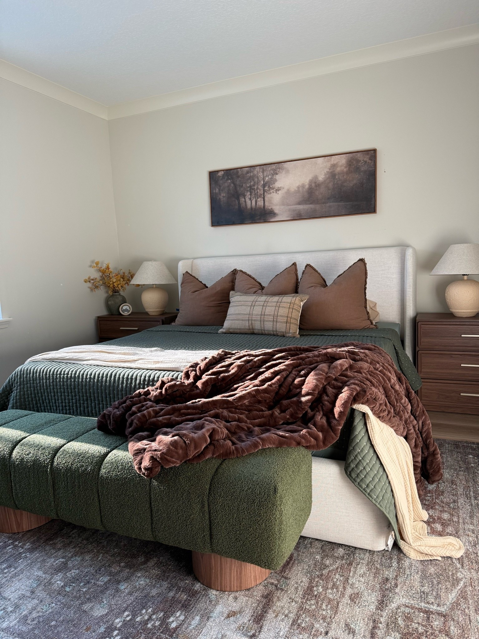 Cozy bedroom views.. my nightstands and lamps are finally back in stock and on sale! 

Master bedroom, Amazon bedding, fall bedroom, fall decor, bedroom inspo, moody bedroom.

#LTKHome #LTKSaleAlert