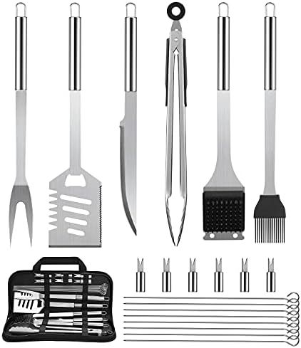 Veken 21 PCS BBQ Grill Set with 4-in-1 Spatula, Stainless-Steel Skewers, Steel Wire Cleaning Brus... | Amazon (US)