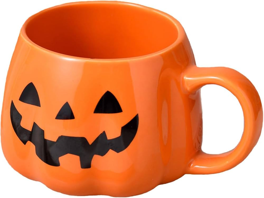 EWEISHEIT Pumpkin Coffee Cup-Cartoon Cute Creative Ceramic Pumpkin Cup with Cover Breakfast Cup D... | Amazon (CA)