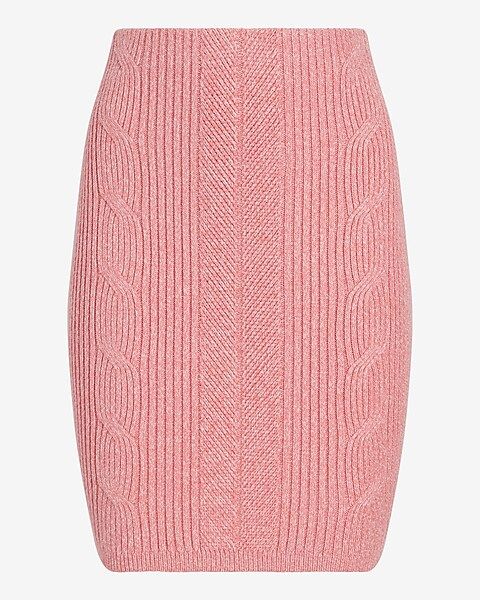 High Waisted Cable Knit Mini Sweater Skirt | Express