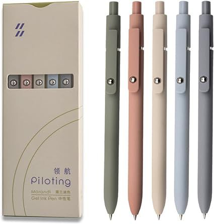 Gel Pens, 5 Pcs 0.5mm Japanese Black Ink Pens Fine Point Smooth Writing Pens, High-End Series Ret... | Amazon (CA)