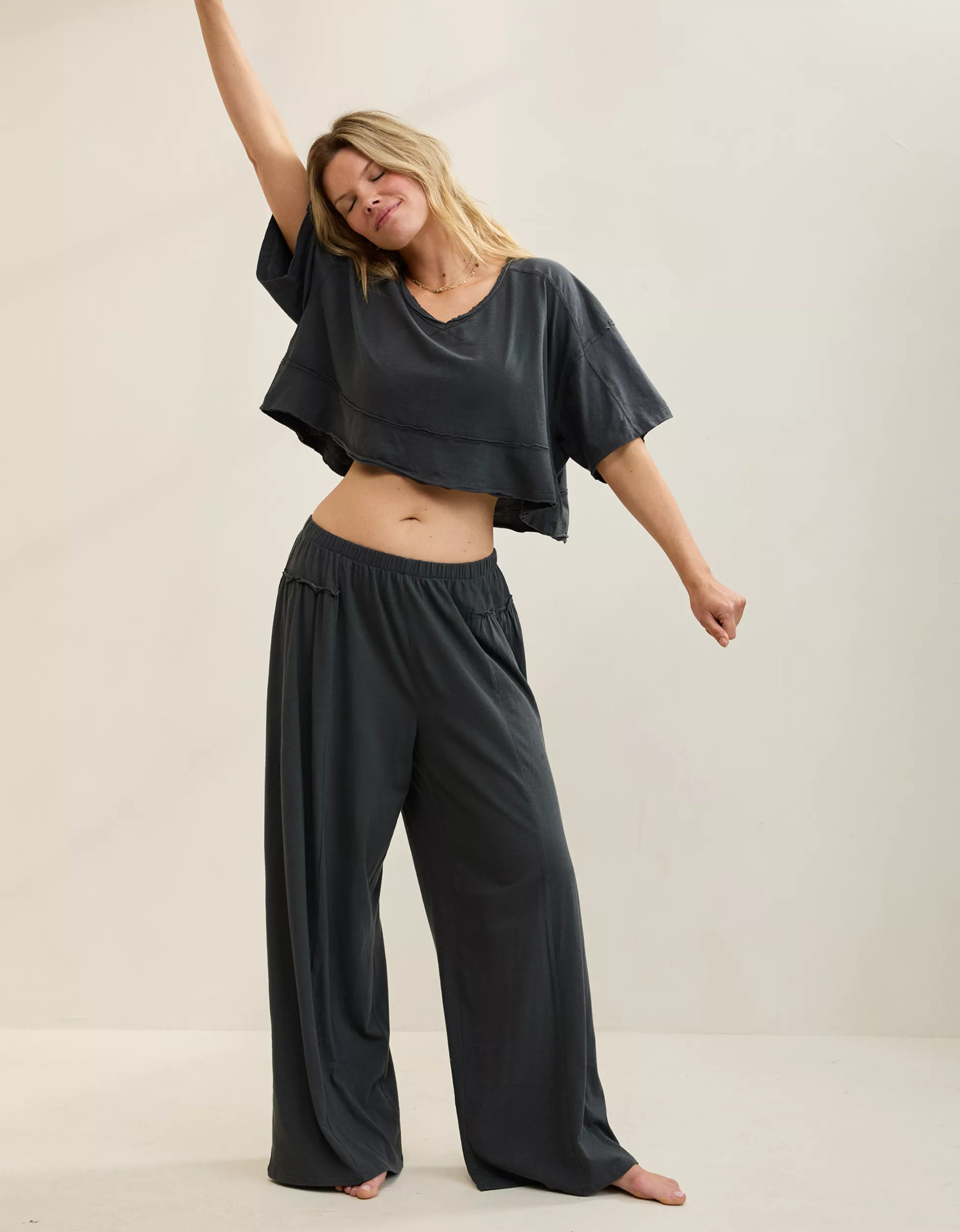 Aerie Happiest Wide Leg Pant | Aerie