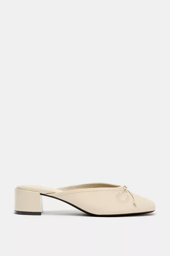LEDER-SLINGBACK MIT SCHLEIFE | Zara US