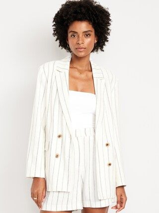 Double-Breasted Linen-Blend Blazer | Old Navy (CA)