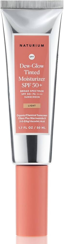 Naturium Dew-Glow Tinted Moisturizer SPF 50+ Light, Daily Moisturizing Sunscreen & Face Primer wi... | Amazon (US)