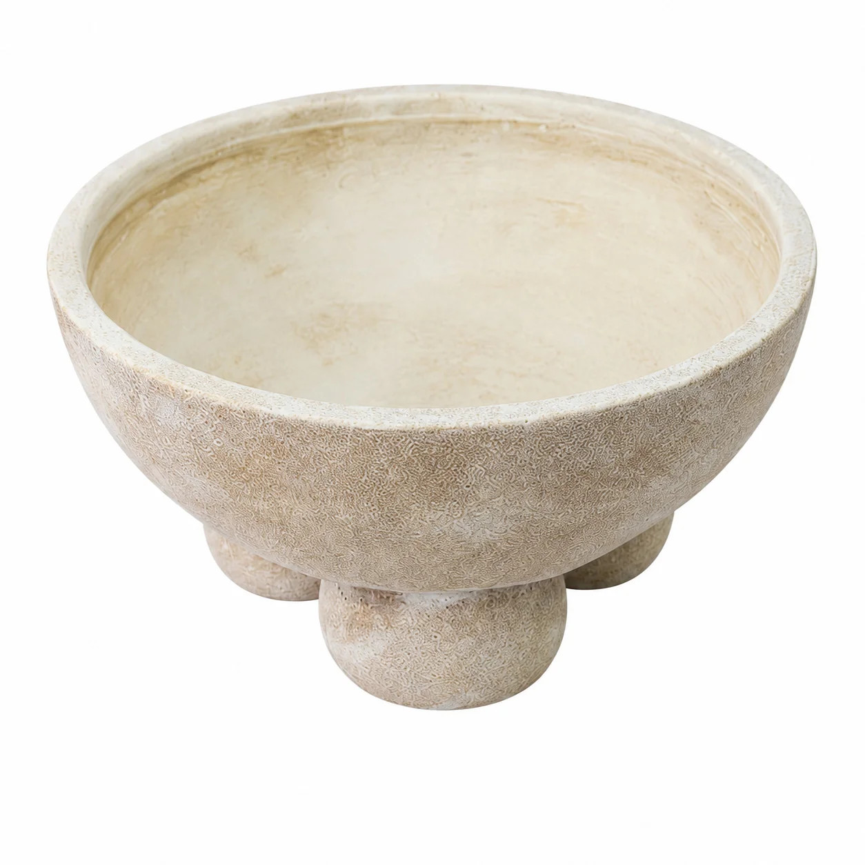 Cole and Grey Ceramic Red Large Decorative Bowl with Yellow Shadings and Three Round Legs | Joss & Main