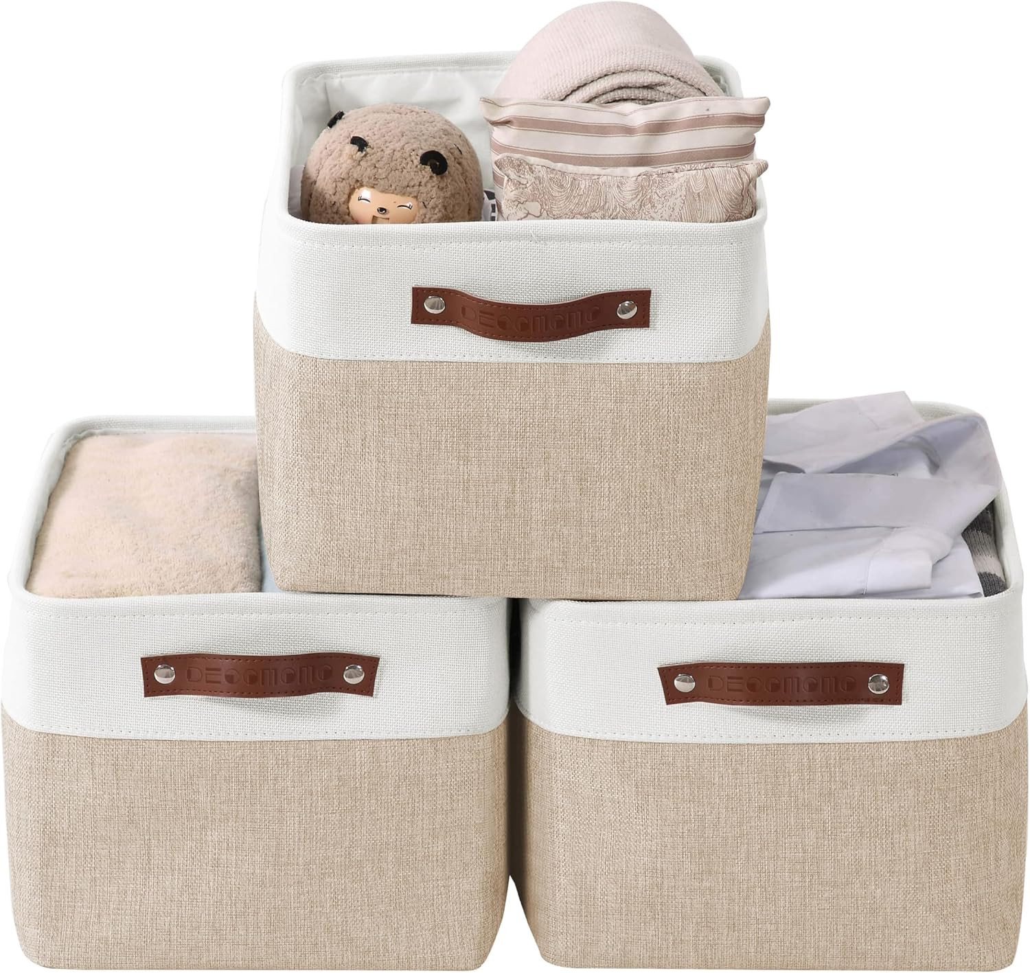 DECOMOMO Storage Bins, Large Fabric Storage Baskets for Shelves 3 Pack | Amazon (US)