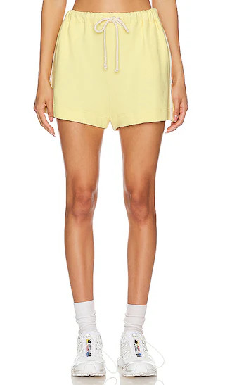 Eco Terry Stripe Sweat Short in Corn | Revolve Clothing (Global)