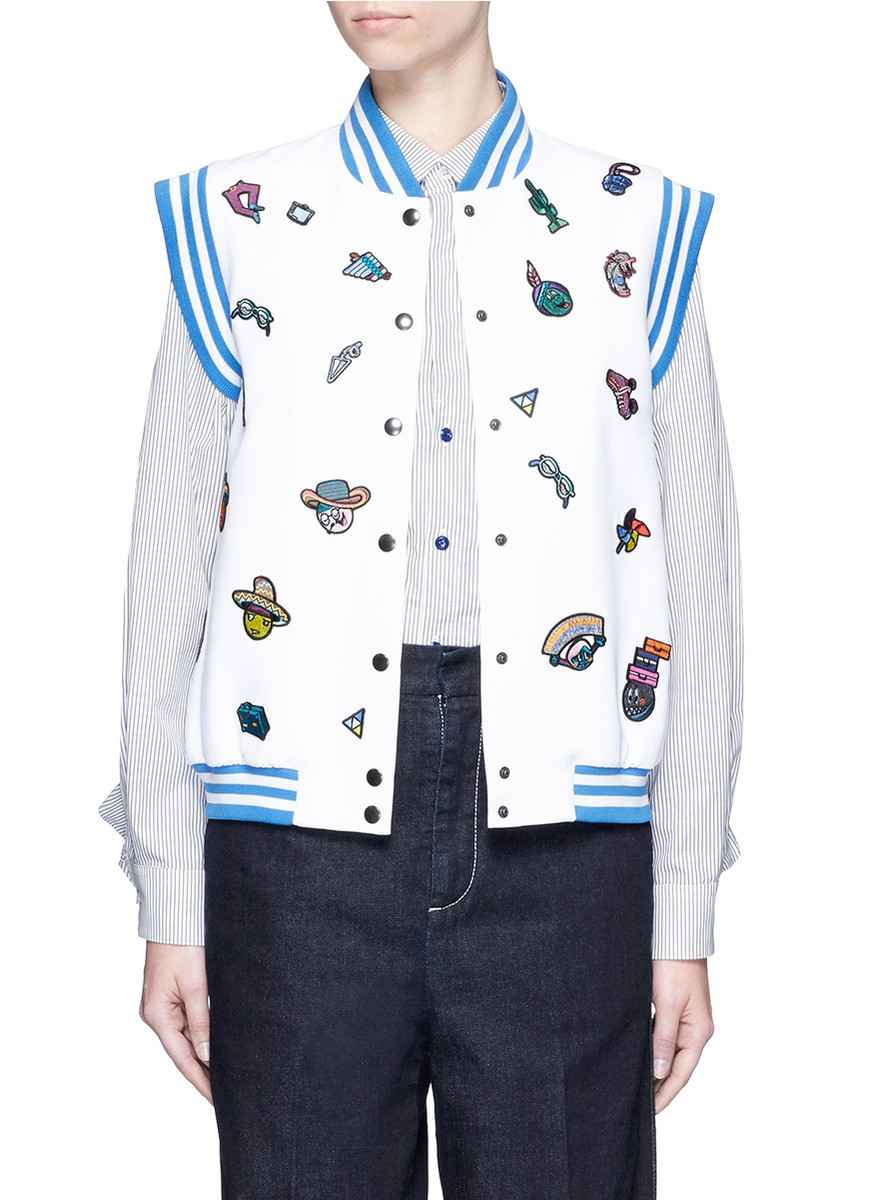 Cartoon icon patch sleeveless bomber jacket | Lane Crawford (US)