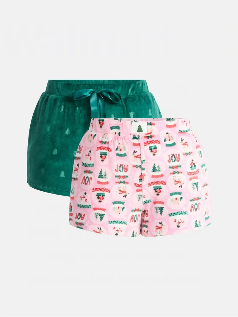 Holiday Time Women's and Women's Plus Christmas Sleep Shorts, 2-Pack, Sizes XS-3X | Walmart (US)