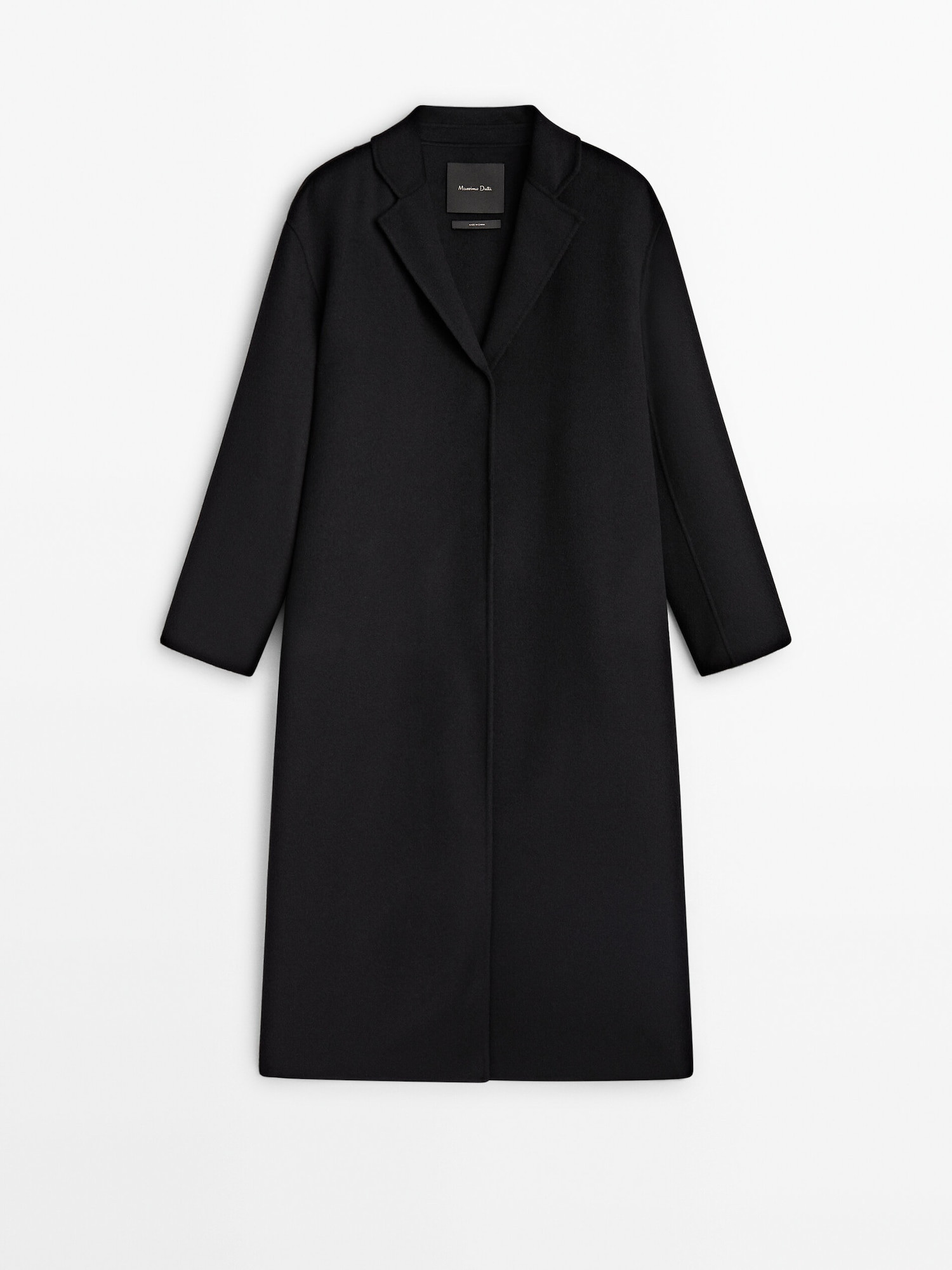Langer Mantel aus Wollmischgewebe mit Band am Rücken | Massimo Dutti DE