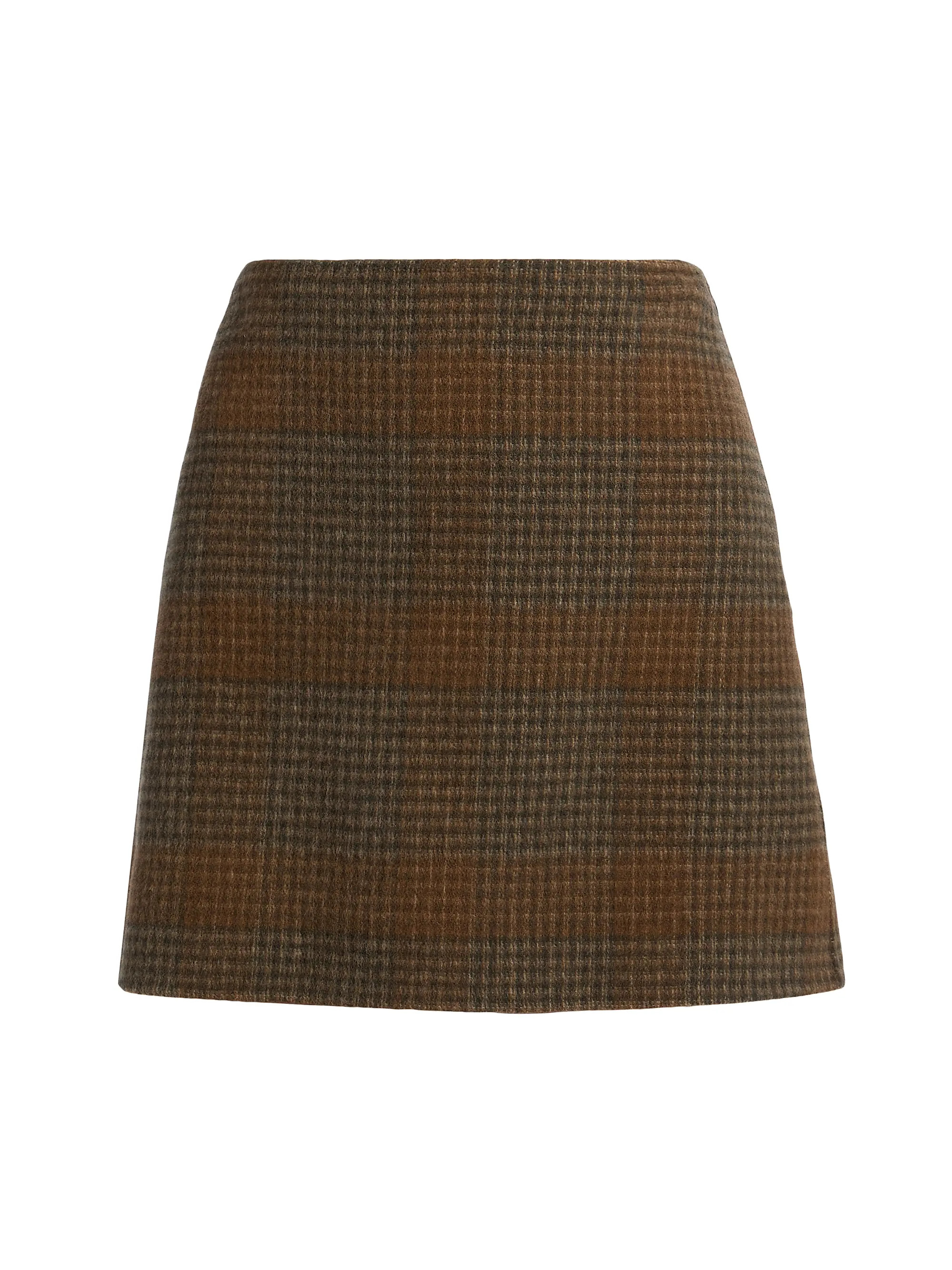 Theory Plaid Wool-Cashmere A-Line Miniskirt | Saks Fifth Avenue | Saks Fifth Avenue