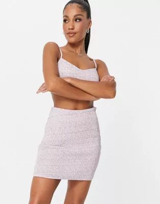 Missguided shirred set in lilac floral | ASOS | ASOS (Global)