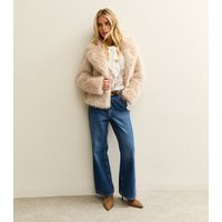 Women's Petite Cream Faux Fur Jacket New Look | New Look (UK)