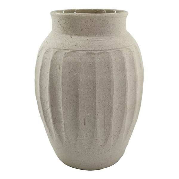 Natural Textured Vase, 12.5", Neutral, Ceramic | At Home