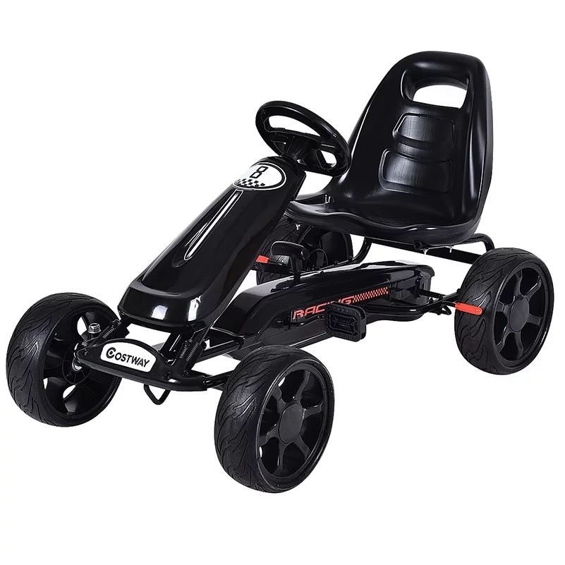 Topbuy Go Kart Kids Bike Ride on Toys with 4 Wheels and Aadjustabl Seat Black - Walmart.com | Walmart (US)