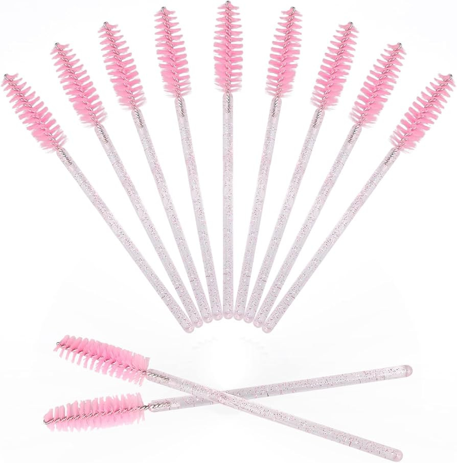 GCQQ 50PCS Crystal Mascara Wands Disposable Eyelash Eyebrow Spoolie Brush for Makeup Eyelash Exte... | Amazon (US)
