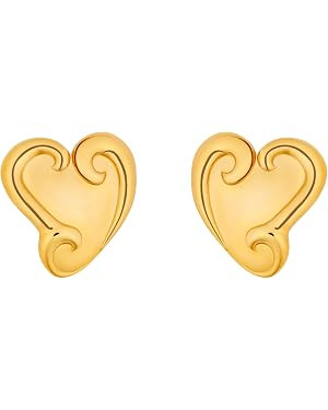 Amazon.com: Oscar de la Renta, Swirl Heart Clip-On Earrings, One Size, Gold : Amazon Luxury | Amazon (US)