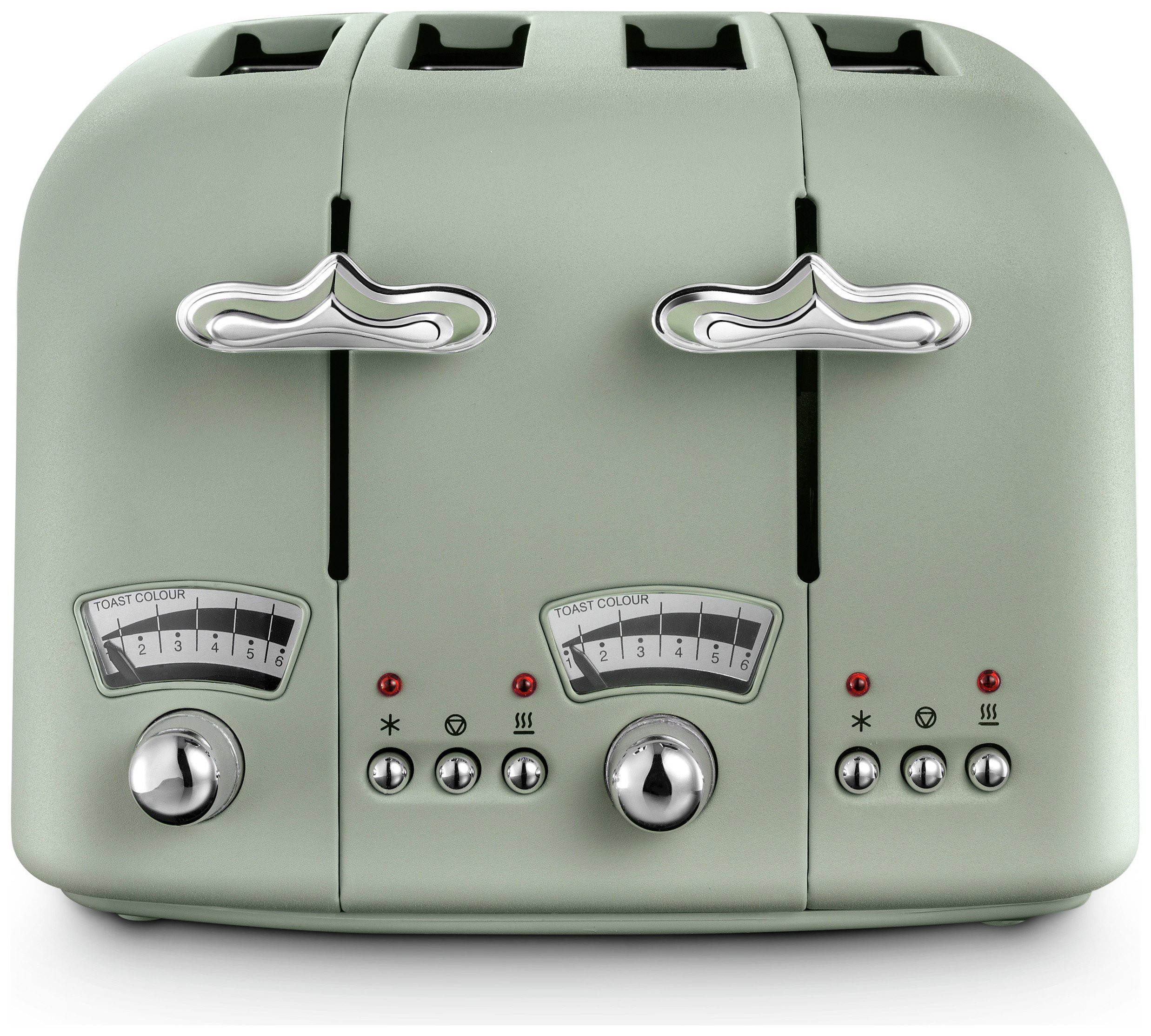 De'Longhi CTO4.GR Argento Flora 4 Slice Toaster - Green | argos.co.uk