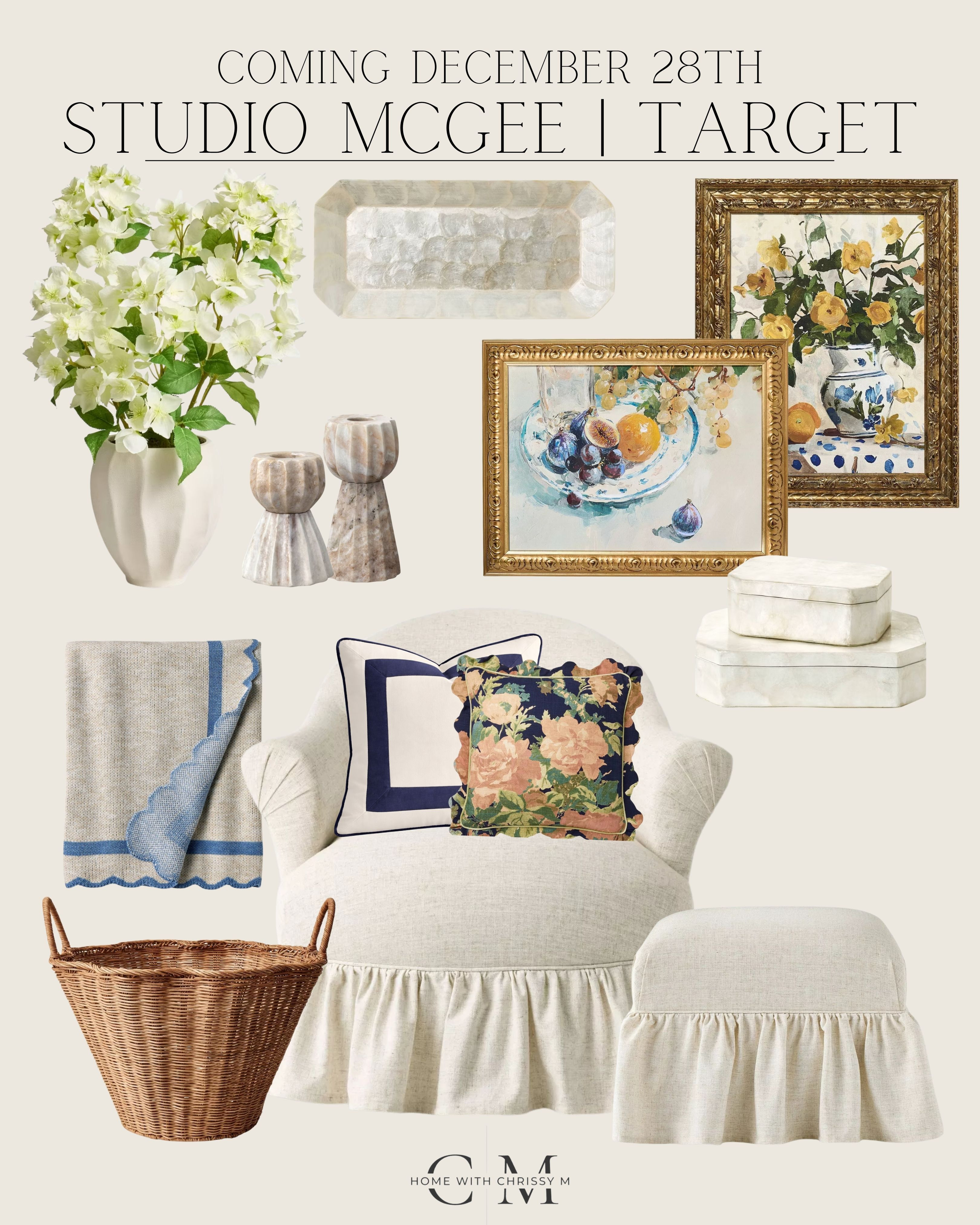 Studio Mcgee Spring Collection coming to Target on December 28th!
Studio McGee Home / Target Home / Spring Home / Textured Throw Pillows /  Neutral Blankets / Woven Baskets / Ceramic Vases / Textured Vases / Decorative Trays / Linen Curtains / Minimalist Wall Art / Rattan Accent Chairs / Stoneware Bowls / Neutral Area Rugs / Light Oak Furniture / Organic-Shape Mirrors / Spring Faux Greenery / Faux Florals / Marble Accent Pieces / Soft Light Rugs / Neutral Furniture / Sculptural Lighting / Pastel Decor / Reclaimed Wood Accents / Floral Pillows / Jute Rugs / Handcrafted Pottery / Linen Textures / Clean Lines & Natural Materials / Travertine Decor / Coffee Table Decor / Open Shelving Decor / Bookshelf Decor / Decorative Books / Marble Accents / Neutral Spring / Organic Modern Decor / Brass Candlestick Holders / Marble Decorative Boxes / Linen Accents / Woven Blanket Baskets / Neutral Wallpaper / Scalloped Decor / Neutral Home Furniture / Living Room Furniture / Entryway Furniture / Bedroom Furniture / Linen Sofa / Neutral Accent Chairs / White Oak Coffee Table / Arched Cabinets / Fluted Furniture /  

 

#LTKSeasonal #LTKHome