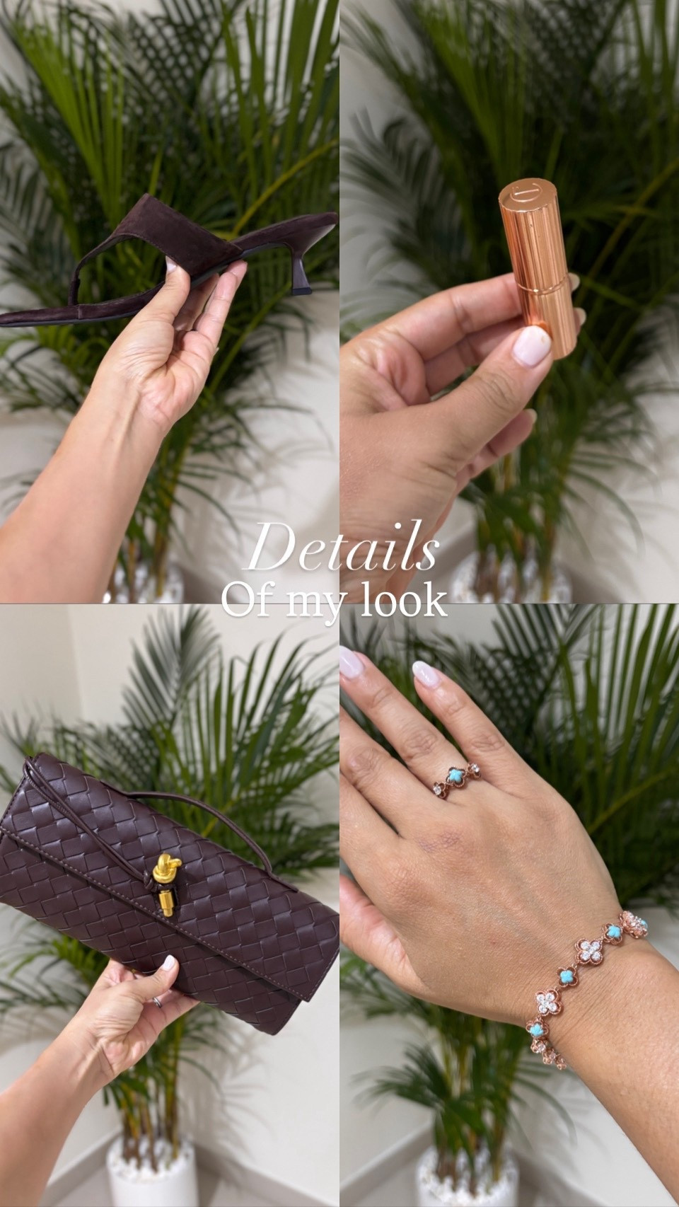 4 items from my look 
Sandals , ASOS and Na-KD 
JEWELLERY https://danibydk.com/
BAG Commense 
Lipstick Charlotte Tilbury 

#LTKstyletip #LTKluxury #LTKmidsize