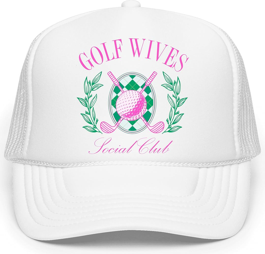 Golf Wives Social Club Women's Classic 5 Panel Mesh Snap Back Trucker Hat | Amazon (US)