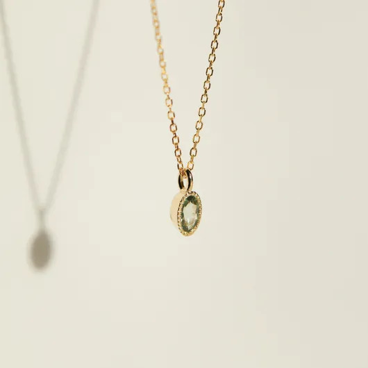 Caravaggio Necklace, Green Sapphire | Catbird