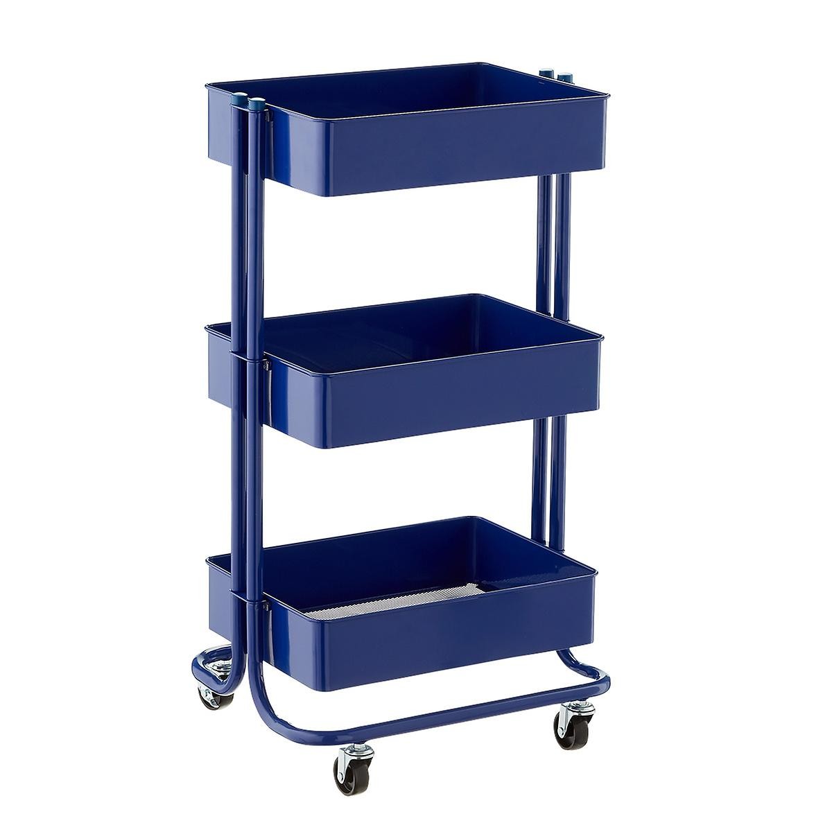 Indigo Blue 3-Tier Rolling Cart | The Container Store