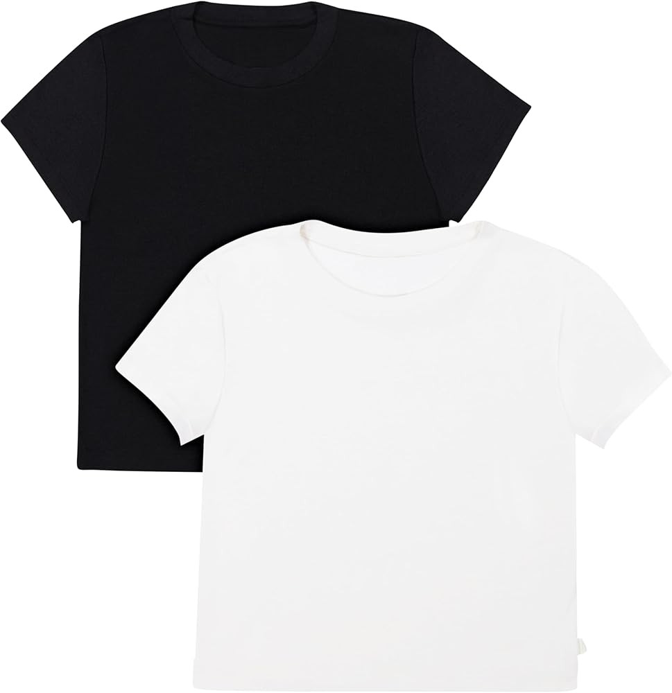Hanes Womens Originals Baby Doll Tee, 2-Pack, Comfywear Supersoft Rib T-Shirt, Loungewear Pack | Amazon (US)