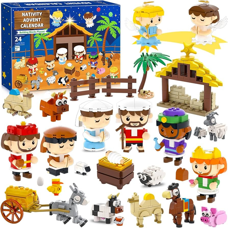 Nativity Advent Calendar 2025 Nativity Set Building Blocks for Kids Christmas Advent Calendar for... | Amazon (US)