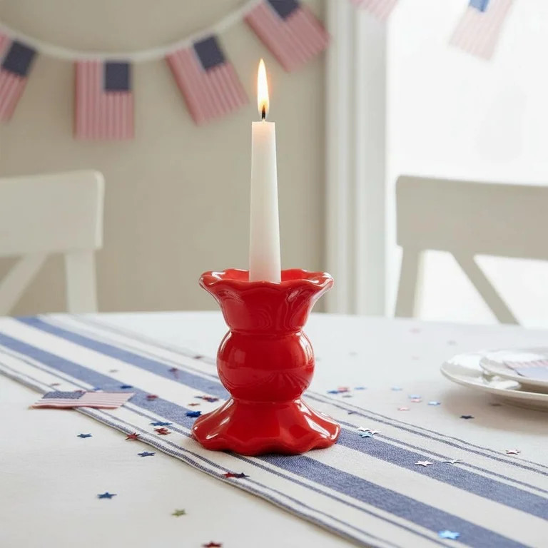 Taper Candle Holder, Red, 3.25", by My Texas House | Walmart (US)