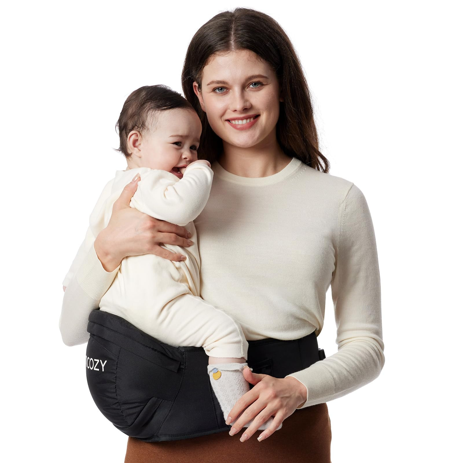 Momcozy Hip Seat Baby Carrier - Adjustable Waistband with Original 3D Belly Protector, Ergonomic ... | Amazon (US)