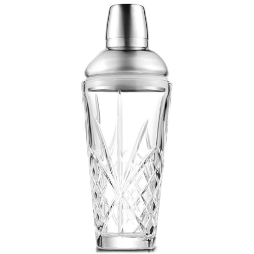 Glass Cocktail Shaker Set - Glass Shaker for Cocktails, Mixed Drinks, Use for Entertaining Guests, Services at Events, Portable to Bring to Picnics, Barbecues or Beach Outings, 15 Fl Oz, Water Splash | Amazon (US)