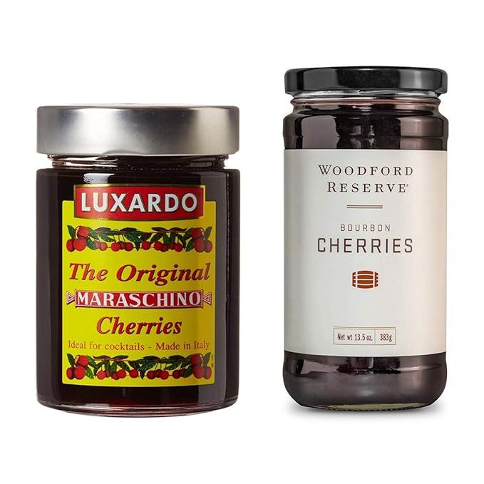 Luxardo Maraschino (400g) & Woodford Reserve (383g) Bourbon Gourmet Cherries | Amazon (US)