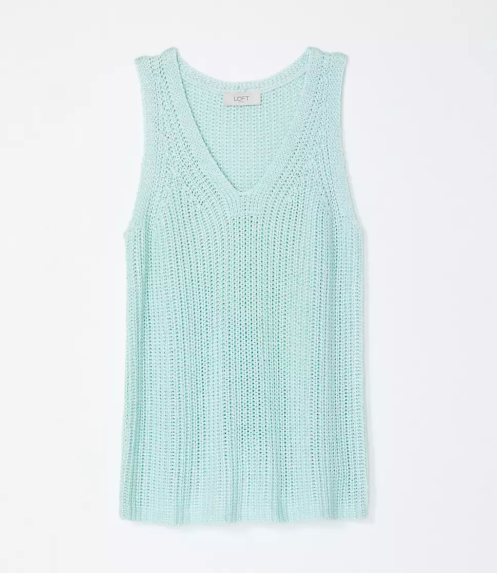 V-Neck Lightweight Sweater Tank | LOFT Outlet