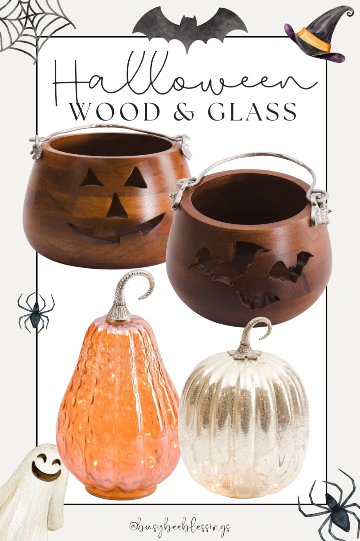 Halloween decor featuring natural elements of wood and glass.

#LTKSeasonal #LTKHome