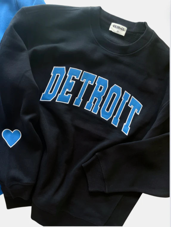 Detroit Applique Embroidered Signature Oversized Crew | Kiloh + Co.