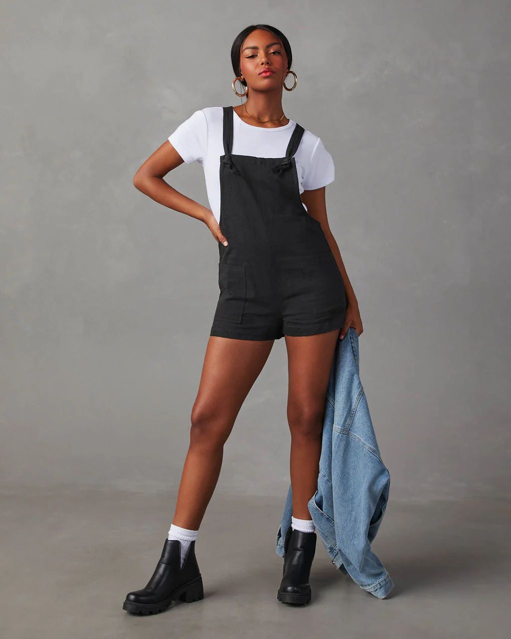 Northwest Cotton Linen Pocketed Romper | VICI Collection