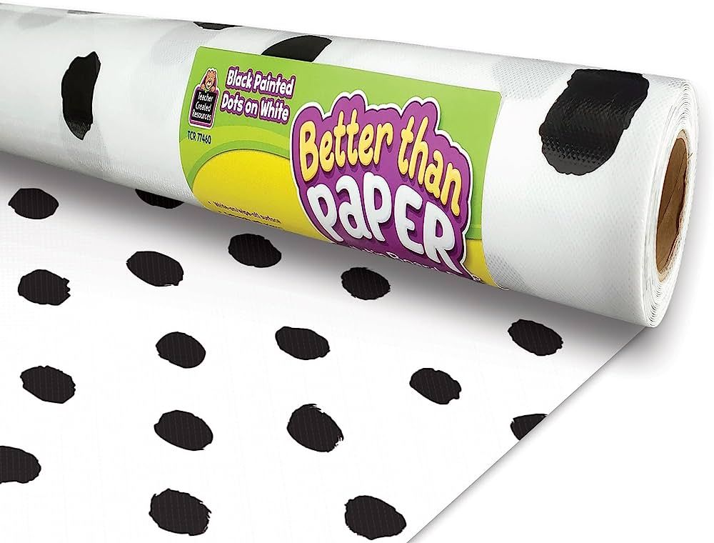 Black Painted Dots on White Better Than Paper® Bulletin Board Roll | Amazon (US)