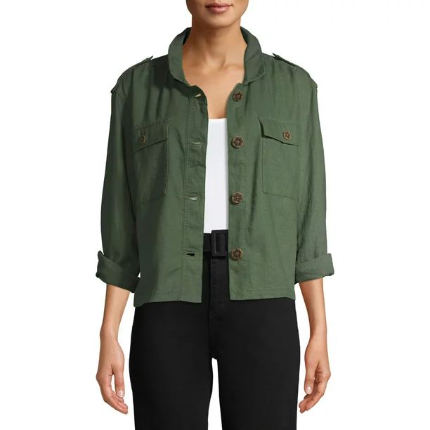 Time and Tru Women's Linen Jacket | Walmart (US)
