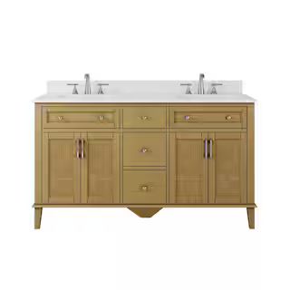 Home Decorators Collection 60 in. W x 22 in. D x 35 in. H Double Sink Freestanding Bath Vanity in... | The Home Depot