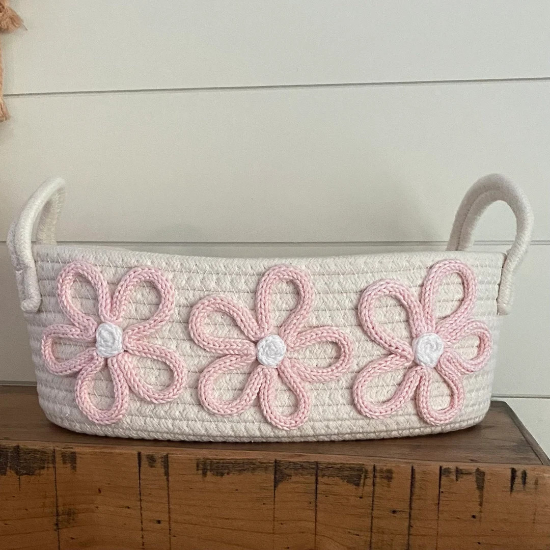 Flower Basket Daisy Flower Basket Girl Gift Basket Baby - Etsy | Etsy (US)